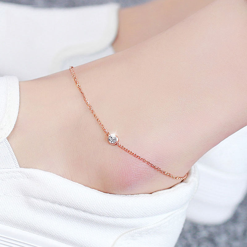 Ustar Simple Stainless Steel Chain Anklets