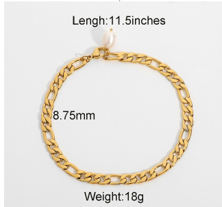 Fashion 18K Gold Plated Stainless Steel Anklets