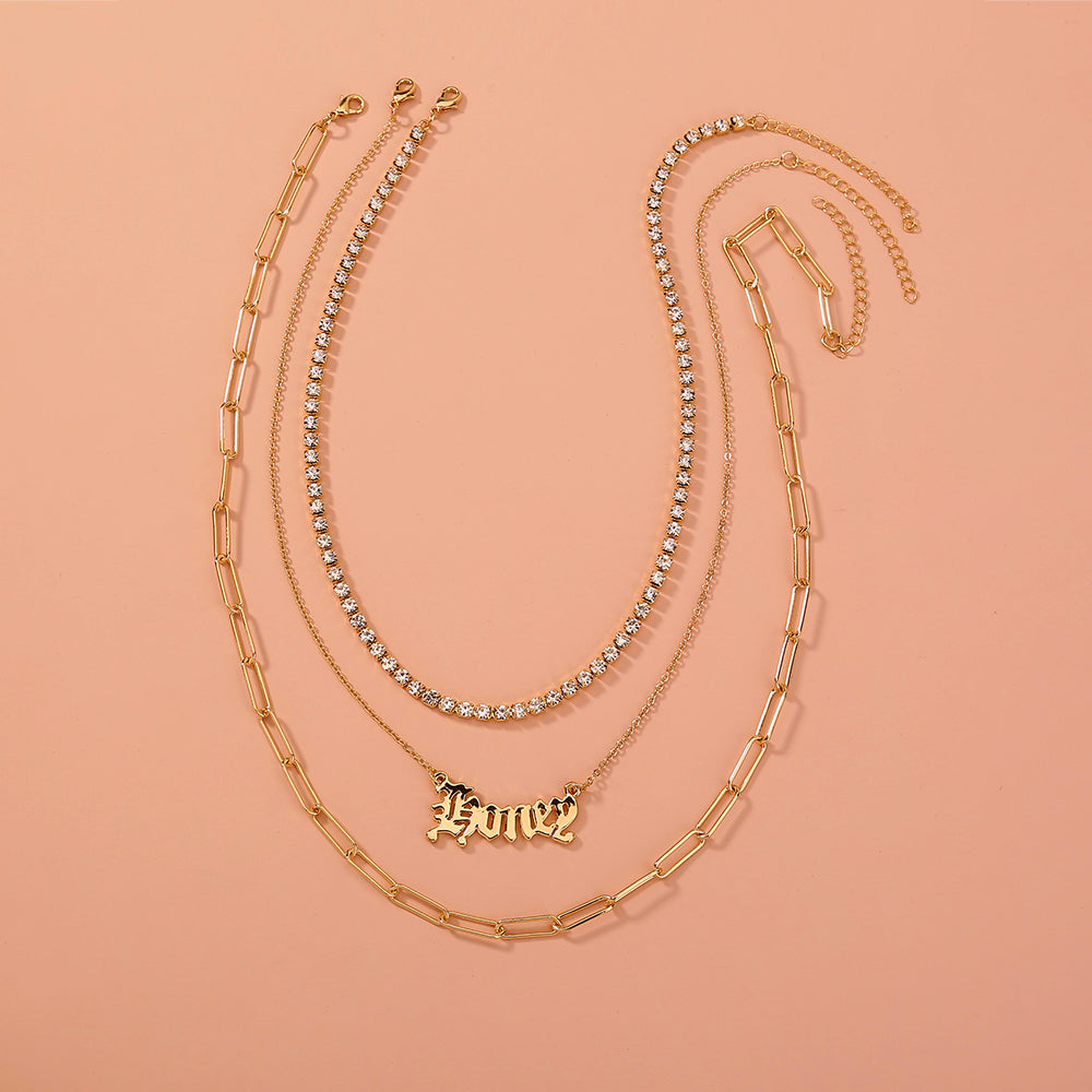 Monogram pendants, multi-layer necklaces