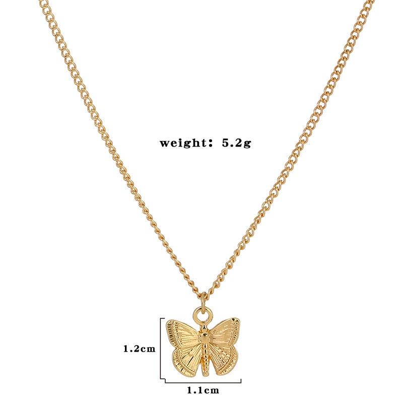 Small Butterfly Metal Pendants Necklaces
